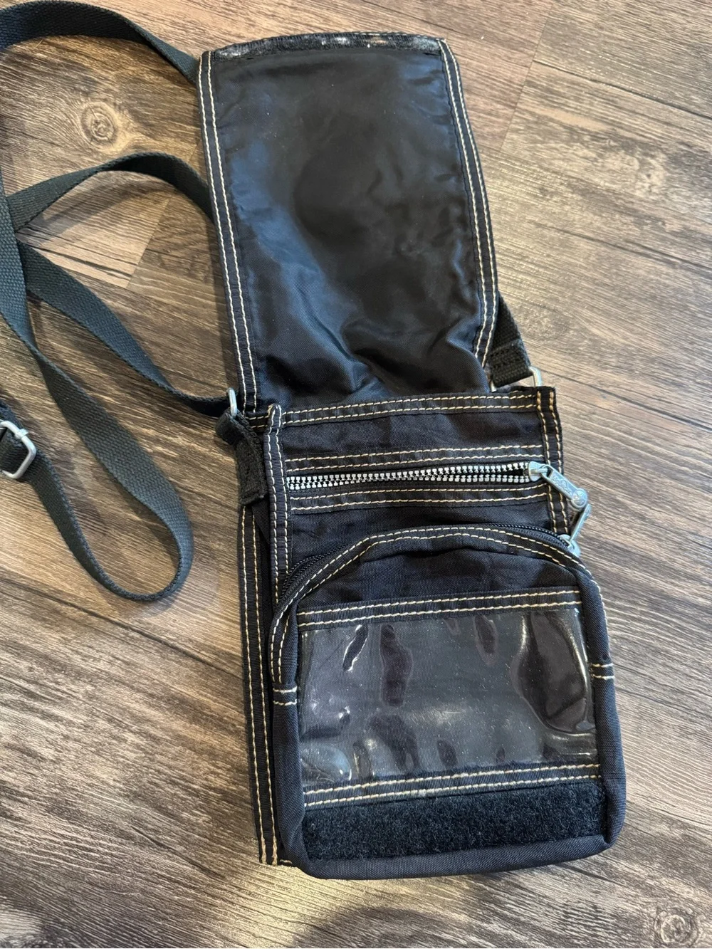 Kipling Black Tan Tonal Crossbody Bag